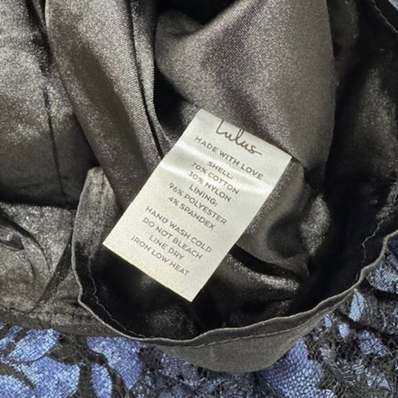 NWT Lulus Divinely Dramatic Black and Navy Blue Lace Midi Dress - Picture 5 of 9